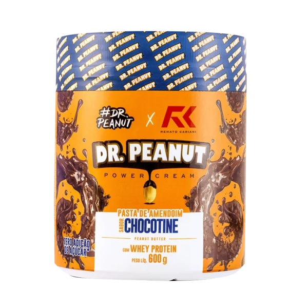 Pasta de Amendoim Com Whey Protein Dr Peanut Sabor Chocotine 600G
